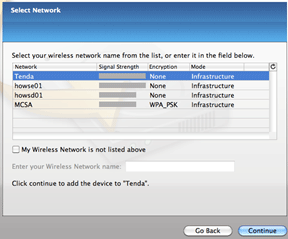 HP Installer, select Wireless Network if applicable
